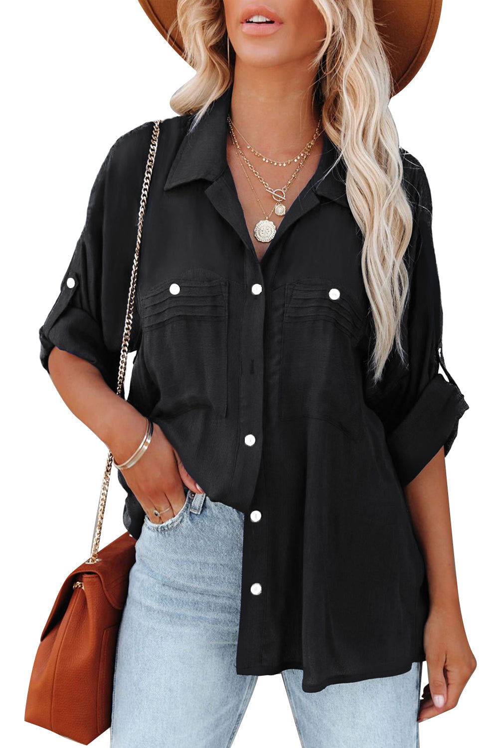 Keep it classy! Black Button up shirt